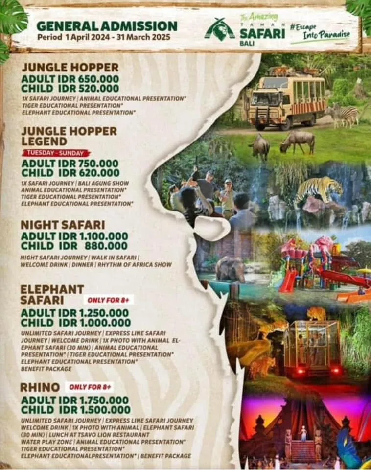 Bali Safari Jungle Hopper Legend Ticket